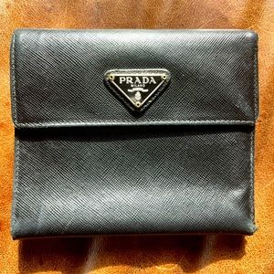 Prada Saffiano Tri-Fold Leather Wallet
